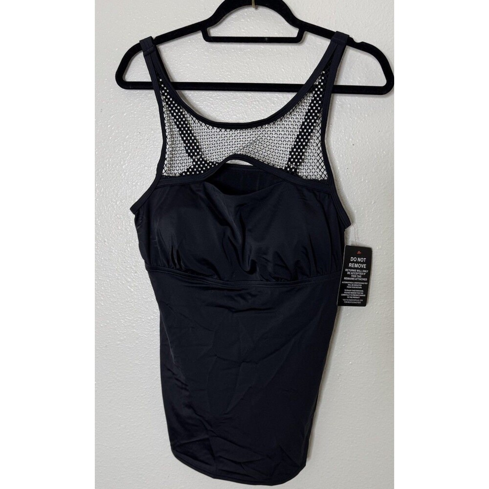 Swim 365 Tankini Top Women’s Swim  Black Size 14